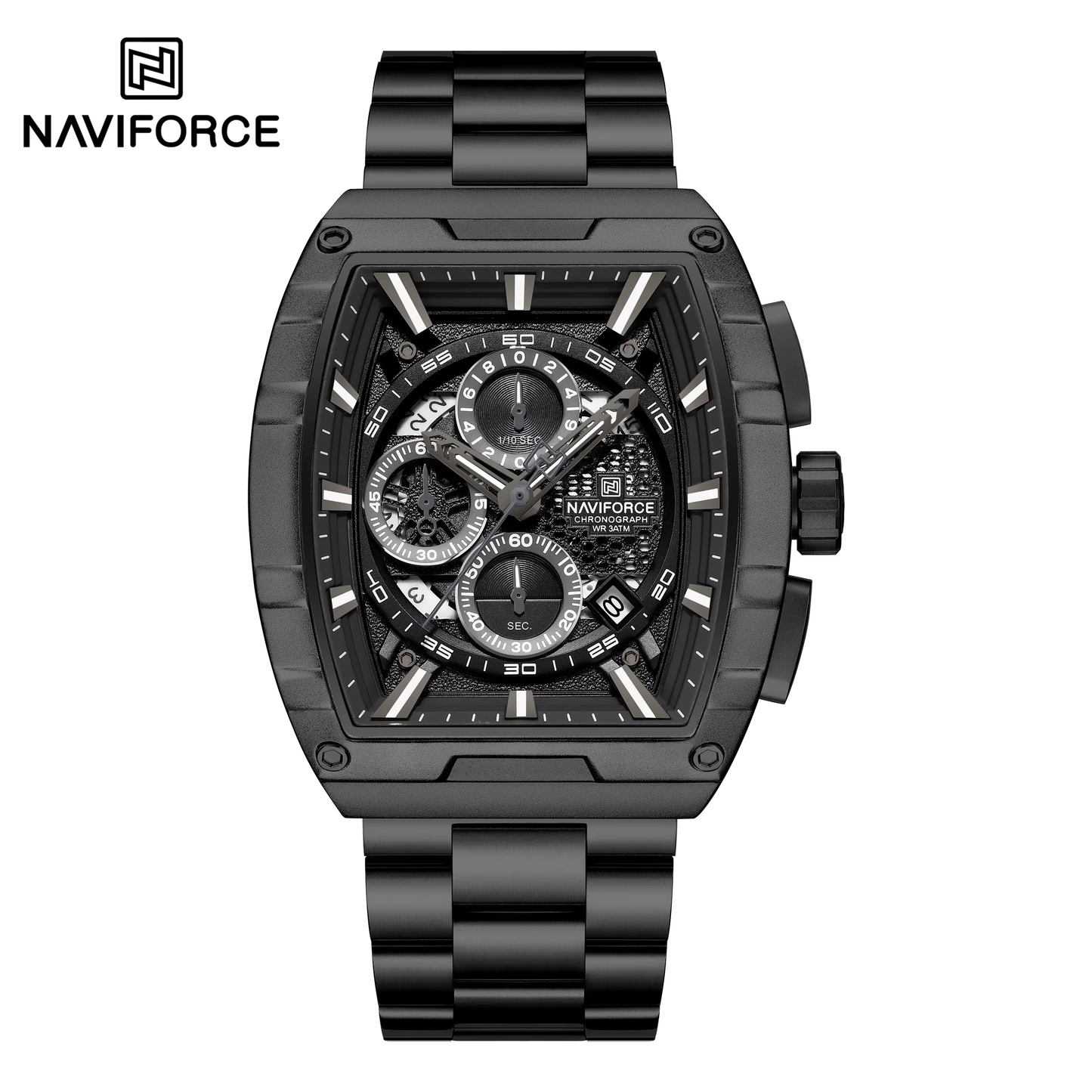 NAVIFORCE 8066 Men Watch Sport Luxury Chronograph Original Wristwatch Stainless Steel Quartz Male