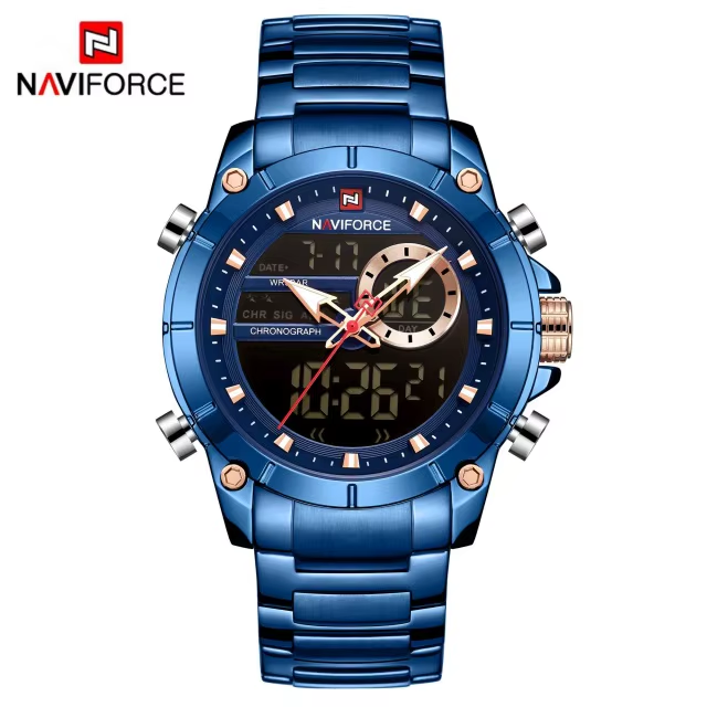 NAVIFORCE 9163  Men's Watch Luxury Naviforce Men's Quartz Hour Analog LED Sports Watch Men New Sport Wrist Watch