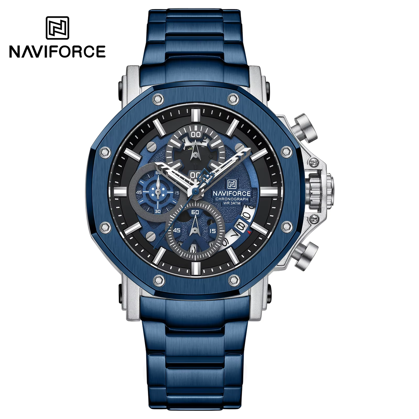 NAVIFORCE 8065 Watch for Men Business Quartz Men's Wristwatches High Quality Stainless Steel Strap Waterproof Man Watches