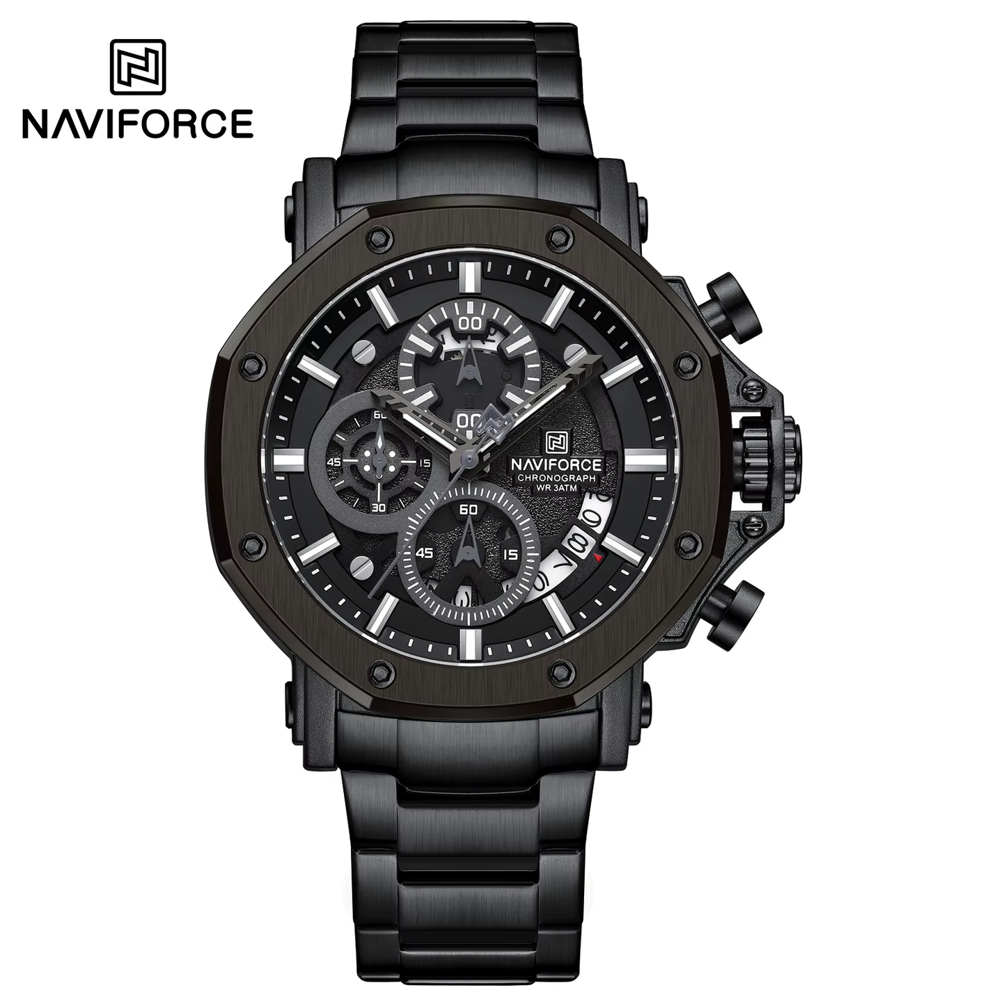 NAVIFORCE 8065 Watch for Men Business Quartz Men's Wristwatches High Quality Stainless Steel Strap Waterproof Man Watches