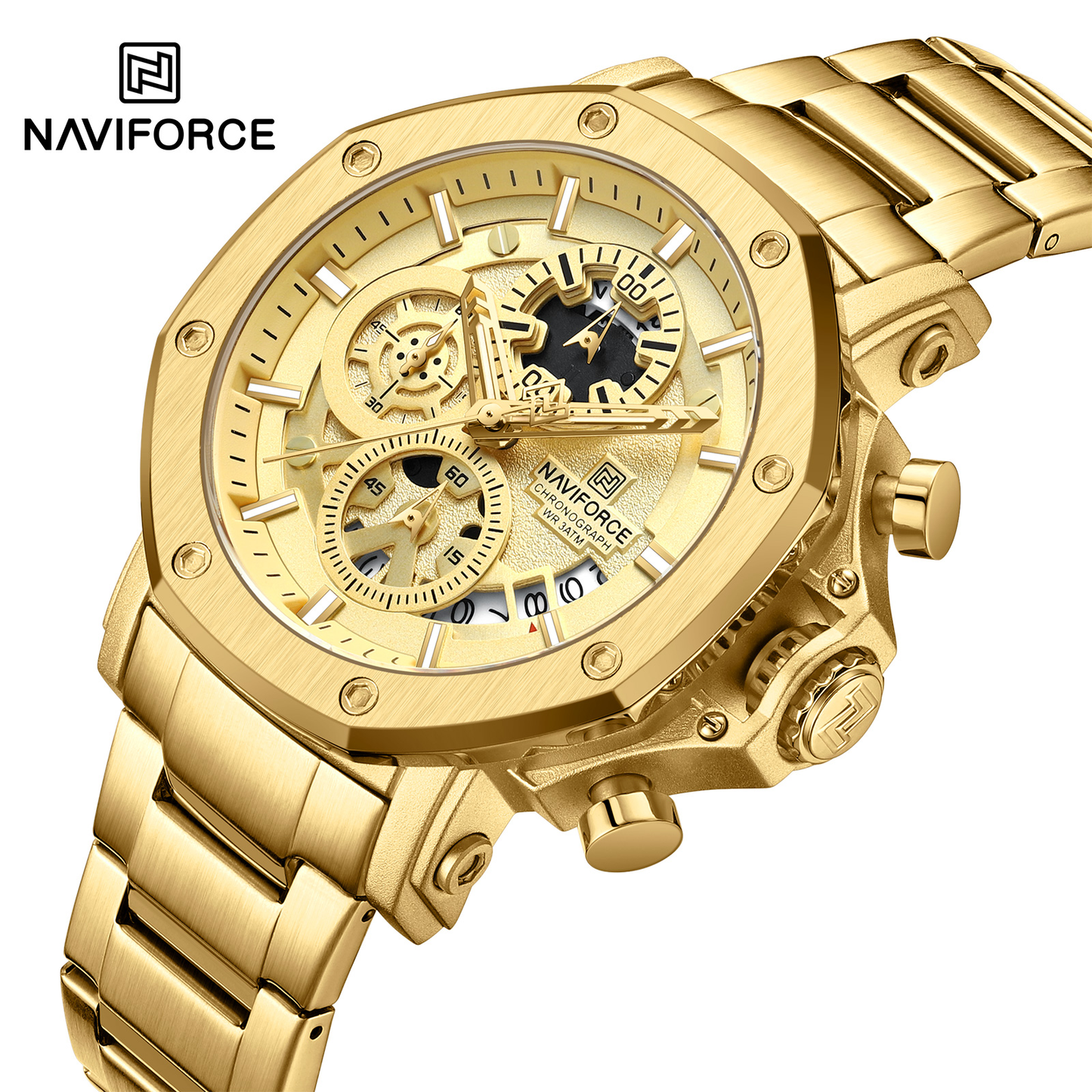 NAVIFORCE 8065 Watch for Men Business Quartz Men's Wristwatches High Quality Stainless Steel Strap Waterproof Man Watches