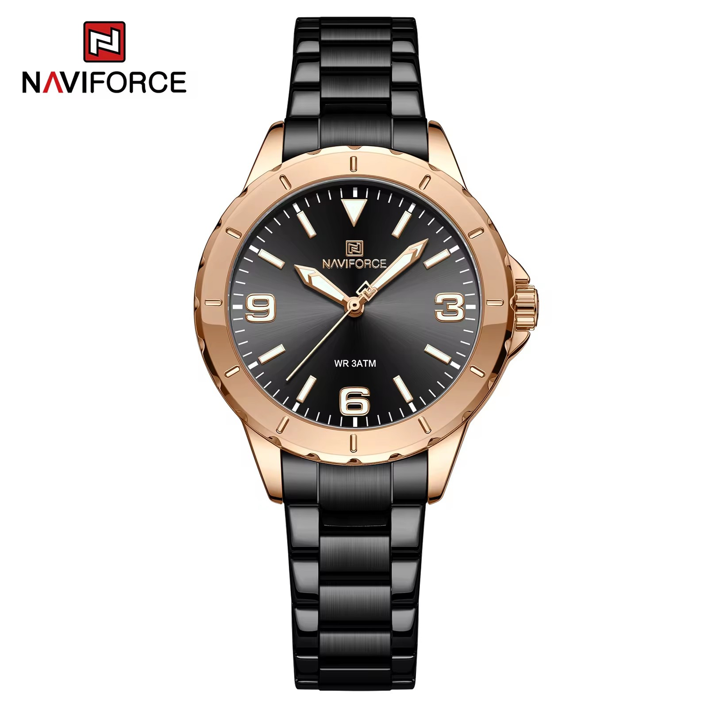 Naviforce 5022 Popular Women's Stainless Steel Band Quartz Watch Fashion Waterproof Women's Watches High Quality Leisure Style