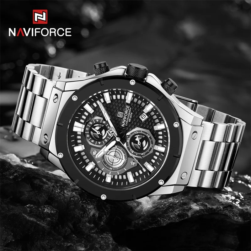 Naviforce 8026 Luxury Original Factory Watch Waterproof Big Dial Wristwatch for Men's OEM ODM Male Clock