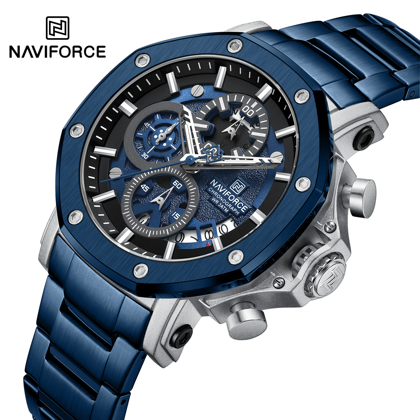 NAVIFORCE 8065 Watch for Men Business Quartz Men's Wristwatches High Quality Stainless Steel Strap Waterproof Man Watches