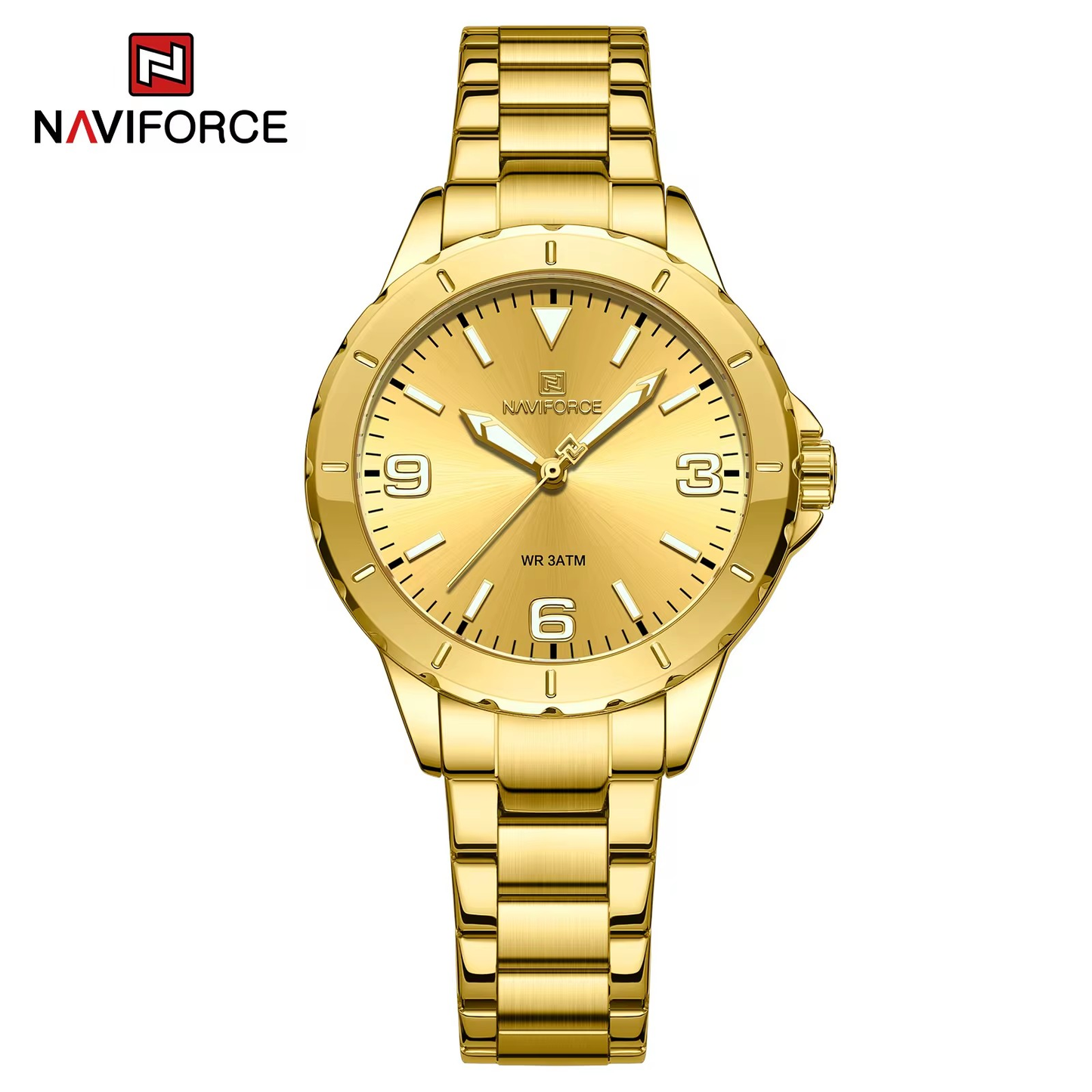 Naviforce 5022 Popular Women's Stainless Steel Band Quartz Watch Fashion Waterproof Women's Watches High Quality Leisure Style