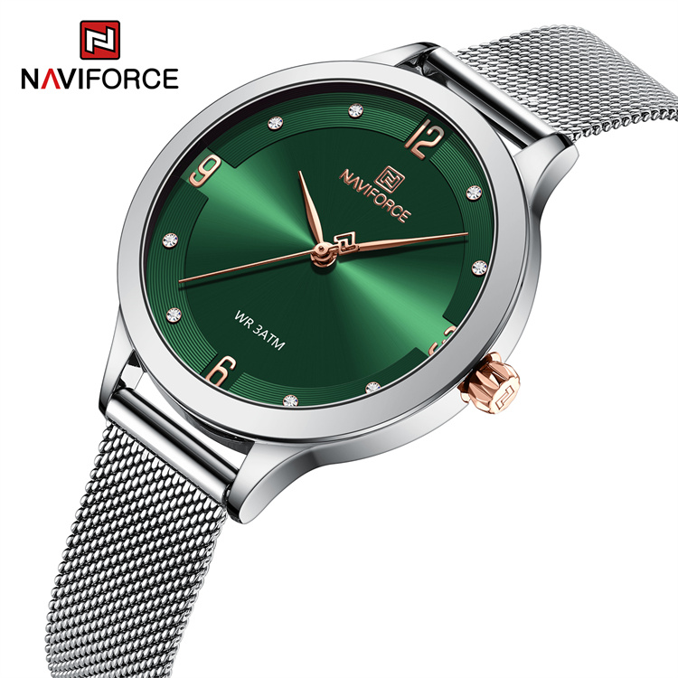 NAVIFORCE 5023 New Hot Selling Watches Women Wrist Luxury 30m Waterproof Sport Watch for Lady with Stainless Steel