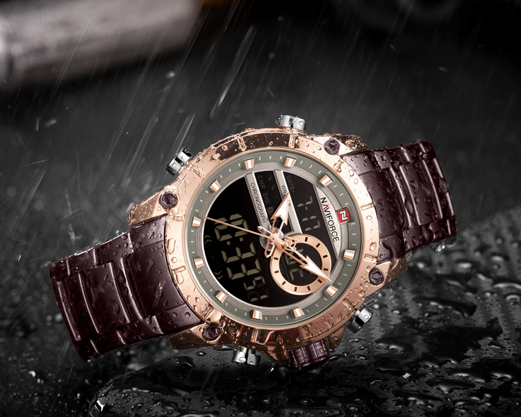 NAVIFORCE 9163  Men's Watch Luxury Naviforce Men's Quartz Hour Analog LED Sports Watch Men New Sport Wrist Watch