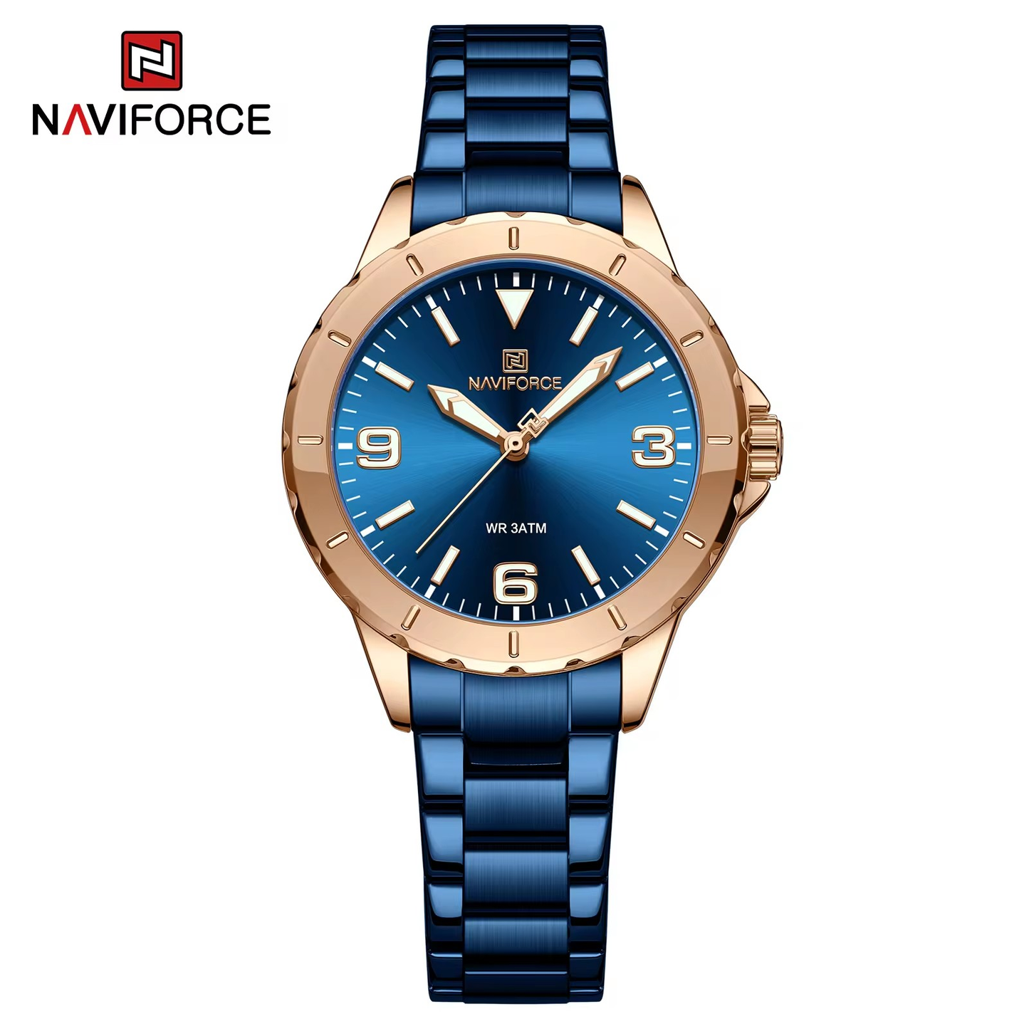 Naviforce 5022 Popular Women's Stainless Steel Band Quartz Watch Fashion Waterproof Women's Watches High Quality Leisure Style