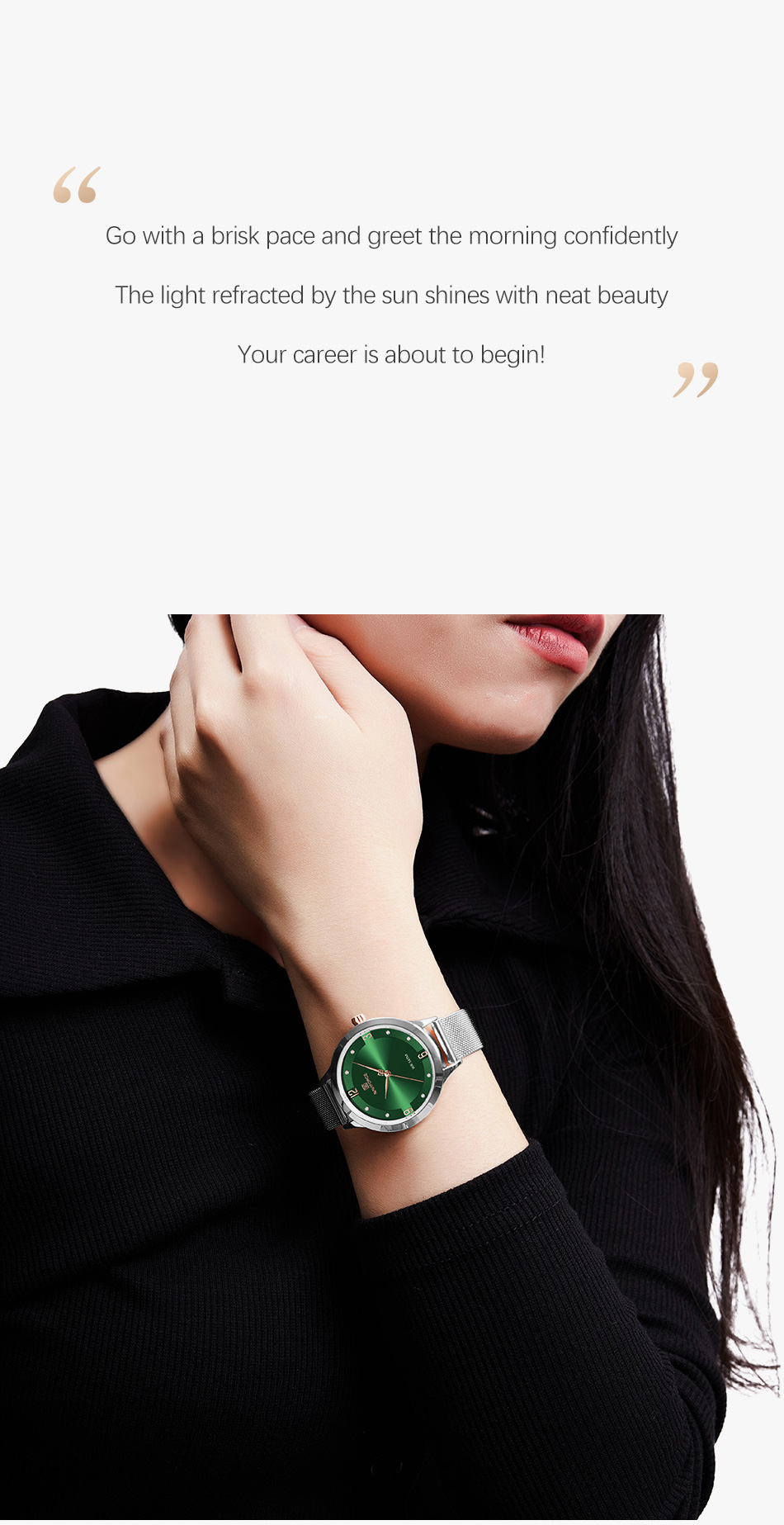 NAVIFORCE 5023 New Hot Selling Watches Women Wrist Luxury 30m Waterproof Sport Watch for Lady with Stainless Steel