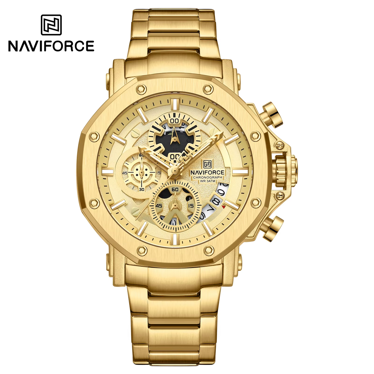 NAVIFORCE 8065 Watch for Men Business Quartz Men's Wristwatches High Quality Stainless Steel Strap Waterproof Man Watches