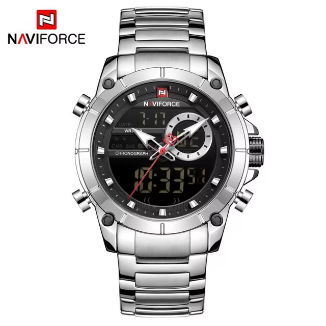 NAVIFORCE 9163  Men's Watch Luxury Naviforce Men's Quartz Hour Analog LED Sports Watch Men New Sport Wrist Watch