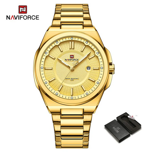 Naviforce NF9212 Men's Watch Stainless Steel Male Quartz Sports Wristwatches Date Clock with Luminous Hands Relogio Masculino