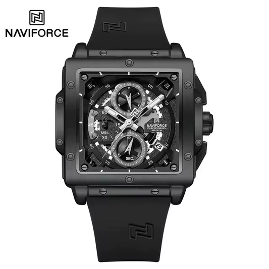NAVIFORCE 8064 Men Watch Sport Luxury Square Chronograph Date Original Wristwatch Waterproof Quartz Male Clock