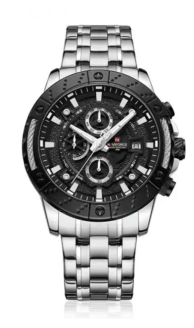 NF9227 - Naviforce men's watches sport chronograph calendar watch stainless steel waterproof watch male