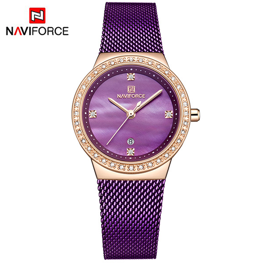 NAVIFORCE 5005 New Women Luxury Brand Watch Diamond Quartz Lady Waterproof Wristwatch Female Fashion Watches Clock Reloj Mujer