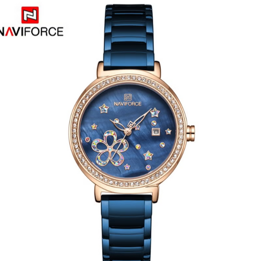 NF5016 - Naviforce Women's Stainless Steel Analog+Digital Wrist Watch