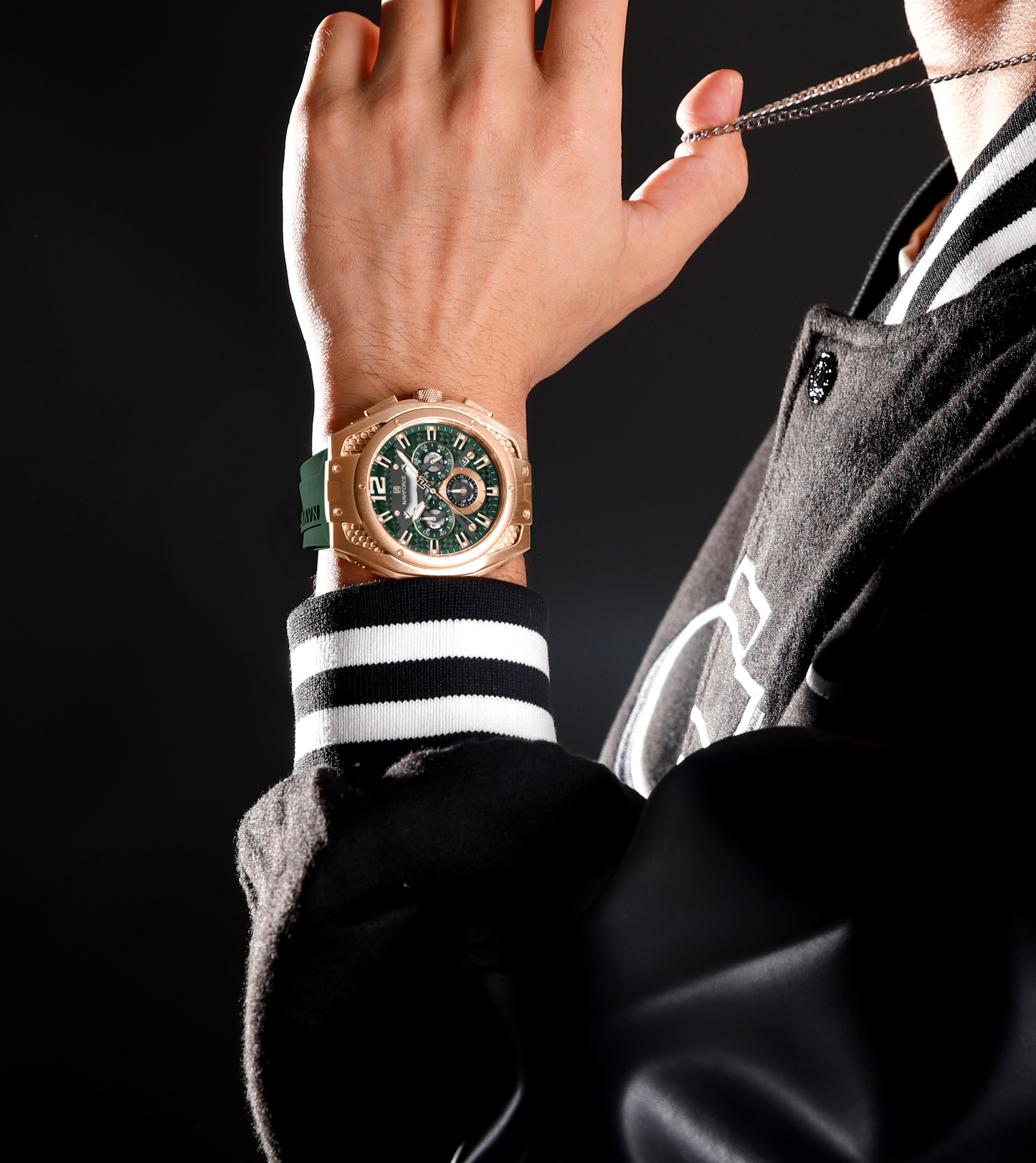 NAVIFORCE 8063 Watch Popular Quartz Chronograph Luminous Watch Casual Business Quartz Watch for Men