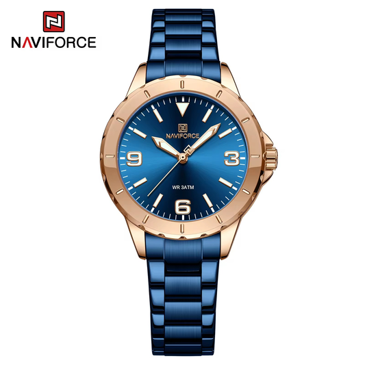Naviforce 5022 Popular Women's Stainless Steel Band Quartz Watch Fashion Waterproof Women's Watches High Quality Leisure Style