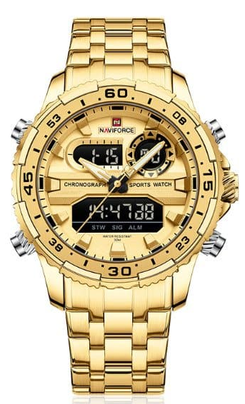 NF9234  - NAVIFORCE Men's Watch Luxury Waterproof Sport Chronograph Quartz Wristwatches Digital Date and Week Clock