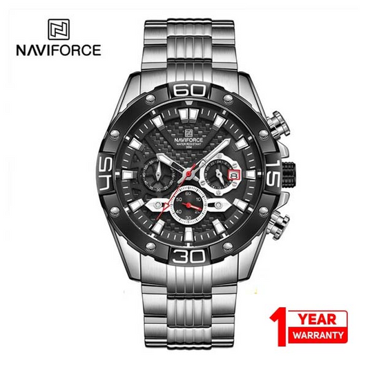 NF 8019 - Naviforce High Quality Made in China Men Hour Stylish Stainless Steel Band Waterproof Character Casual Wristwatch