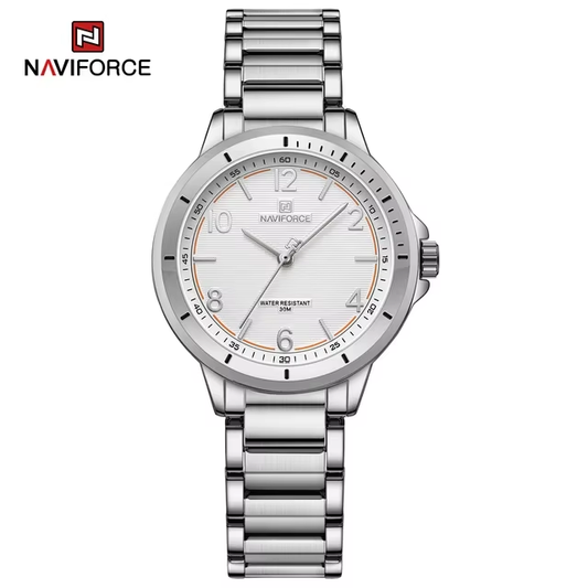NAVIFORCE 5021 Stainless Steel Lady Quartz Wristwatch Fashion Woman Watch Water Resistant